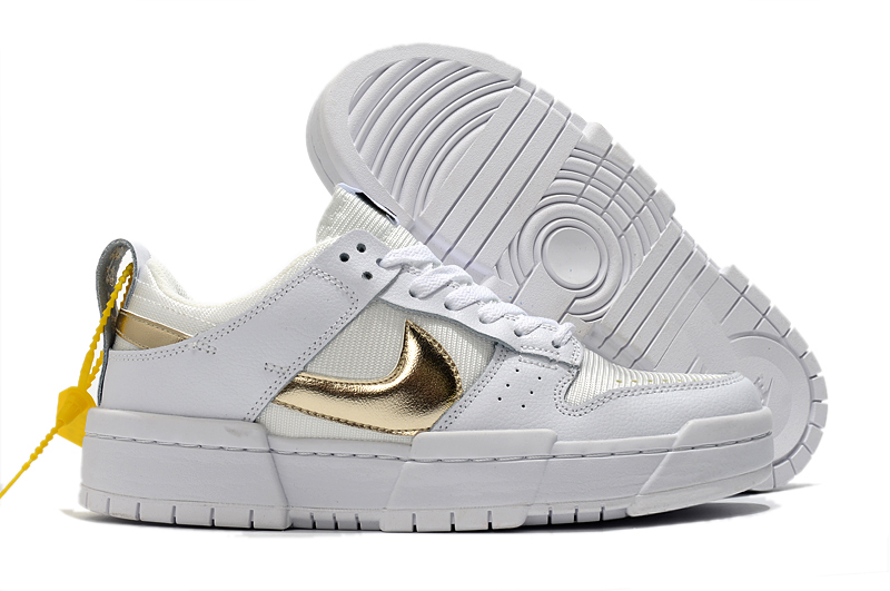 Women Nike Dunk Low Disrupt White Gold Shoes